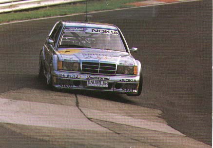  of the track with Keke Rosberg driving an AMG Mercedes 190 E in 1992